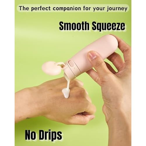 UULANFA Silicone Travel Bottle Set Refillable Travel Accessories Leak Proof Travel Tubes Portable Cosmetic Shampoo Lotion Containers 3 pieces of Silicone Bottles (GreenPinkBlue)