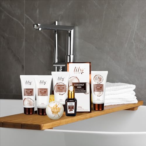 Mothers Day Gifts for Women - Luxurious 28Piece Coconut Vanilla Spa Gift Set Body Care Collection, Bath & Body Basket Gift Set for Valentines Day, Birthday, Christmas Gifts Self Care Gift
