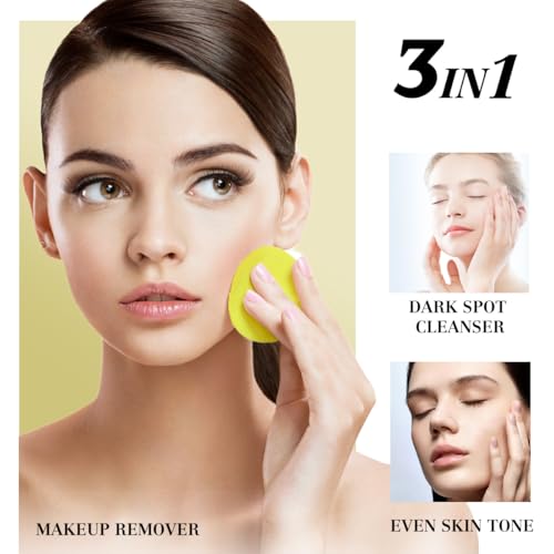 Kojic Acid Cleansing Turmeric Pads: Individually Wrapped Makeup Remover Face Pads, Travel Essentials for Women 30Packs(60Pads)