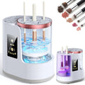 Electric Makeup Brush Cleaner 3-in-1, Automatic Brush Cleaning & Drying Machine with Dual-Direction Cleaning, Adjustable Dryer, Fits All Brush Sizes, for Makeup Brush Set, Blush Brush, Sponges