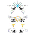 3 Pieces Star Face Stickers Crystdl Face Jewels Rhinestone Silver Rave Party Accessories for Women and Girls (B)