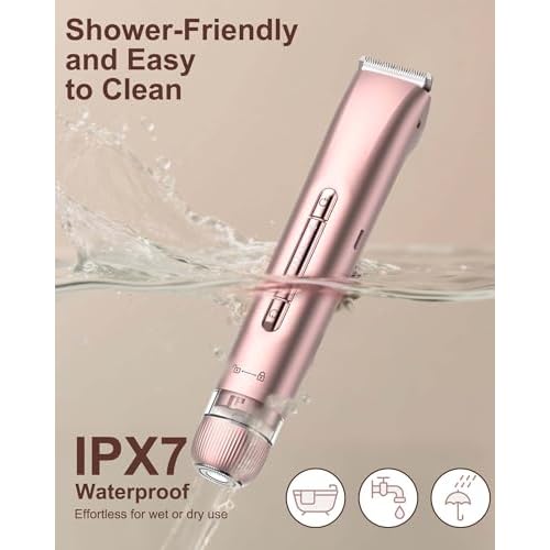 Bikini Trimmer for Women - Electric Razors for Women | Dual Head Electric Shaver for Ladies for Facial Hair Removal, IPX7 Waterproof, Painless & Flawless, USB Rechargeable, for Face, Bikini, Body, Leg