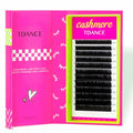 TDANCE Cashmere Lash Extensions Super Matte Black Volume Lash Extension C CC D DD B J L Curl 0.03-0.2mm Thickness Classic Lash Extensions Eyelash Extensions Professional Salon Use(0.1-DD,8-15mm)