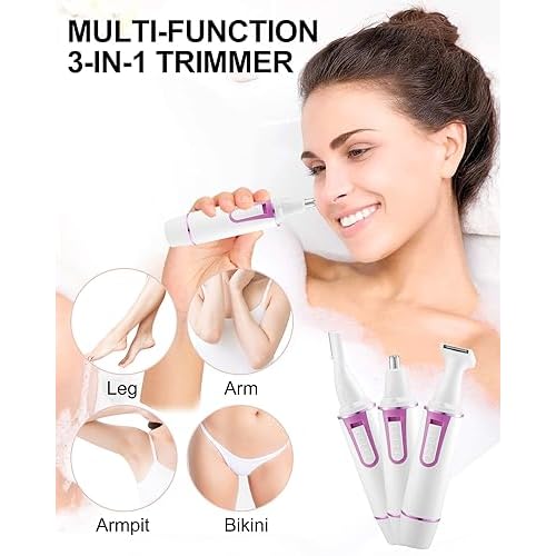 AREYZIN Nose Hair Trimmer for Women Rechargeable Eyebrow & Facial Hair Trimmer for Men, Professional Painless Nose Trimmer with IPX7 Waterproof, Dual Edge Blades for Easy Cleaning