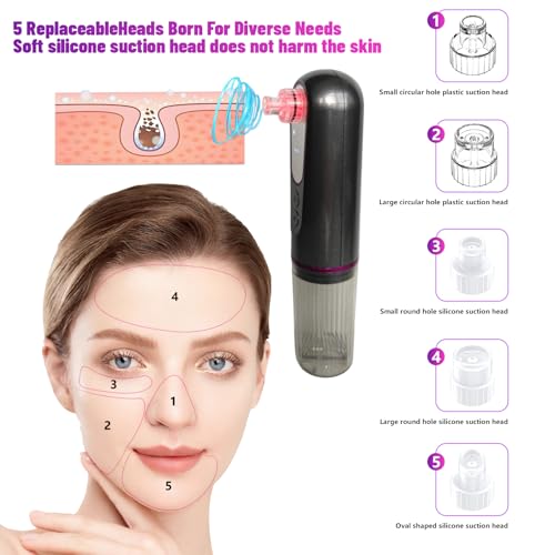 Blackhead Remover Suction Pore Vacuum Hydrating Hydro Facials Pore Cleaner Machine Pimple Extractor with USB Charging Cable Beauty Device