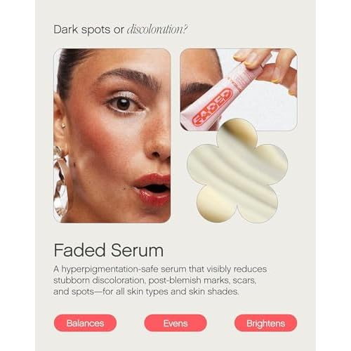 Topicals Faded Brightening and Clearing Serum | Reduces Discoloration, Post-Blemish Marks, Scars and Spots | Contains Kojic Acid and Niacinamide | Dermatologist-tested, Vegan, Cruelty-Free (0.5 Fl Oz)