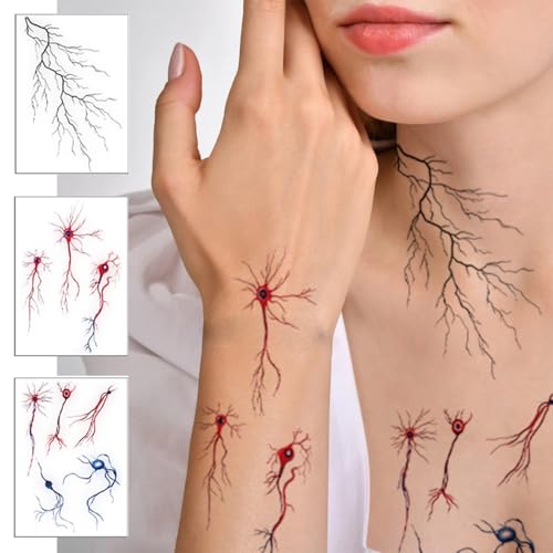 10 Sheets Temporary Tattoos Lightning Sick Wound Arm Fake Bloody Stitch Scab Sticker Masquerade Prank Makeup Props DIY Art for Women Men Adults Holiday party