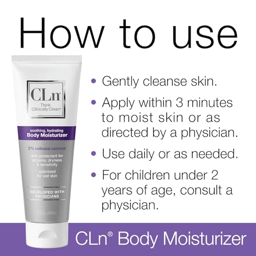 CLn¢ç Body Moisturizer - A skin protectant delivering 2% Colloidal Oatmeal, Paraben-Free, Dye-Free & Fragrance-Free, 8 fl. oz.