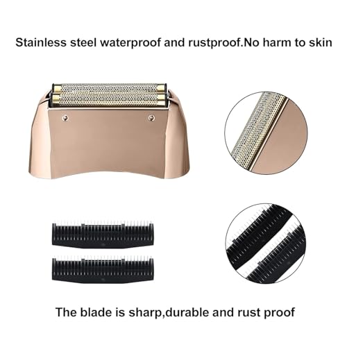Shaver Replacement Golden Foil and Cutters Compatible with Andis 17155 Pro Lithium Titanium foil Shaver Replacement Heads(Rose Gold)