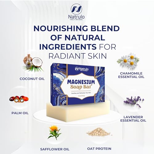 Dead Sea Magnesium Soap Bar ? Deep Cleansing, Moisturizing Body Soap for Dry Itchy and All Skin Types ? Shower Soap Soothes Muscles and Joints ? All-Natural Exfoliating Face and Body Wash Made in USA