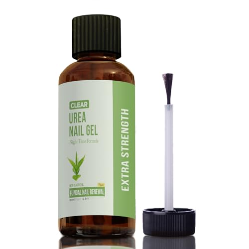 CLEAR Urea Nail Gel with Tea Tree Oil Made in USA ? Night Time Formula -Softens, Hydrates & Repairs Nails ?Urea Gel with Fast & Visible Results, Trusted by Health Professionals