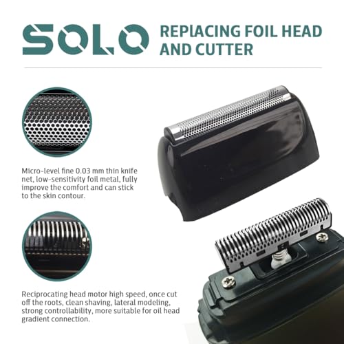 Caliber SOLO Ultra-Thin Blade Mesh Replacement Foil and Cutter, Nickel Blades, Magnetic Attachment