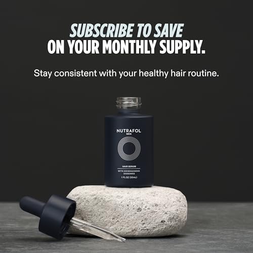 Nutrafol Men's Hair Serum, Clinically Tested to Support Visibly Thicker Hair and Scalp Coverage, Lightweight and Non-Greasy, for Daily Use - 30mL, 1 Bottle