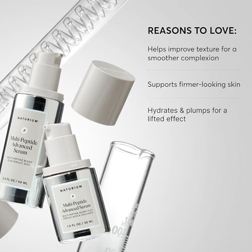Naturium Multi-Peptide Advanced Serum Jumbo, Firming & Smoothing Face Serum for Fine Lines & Wrinkles with Advanced Multi-Peptide Blend, 2 oz