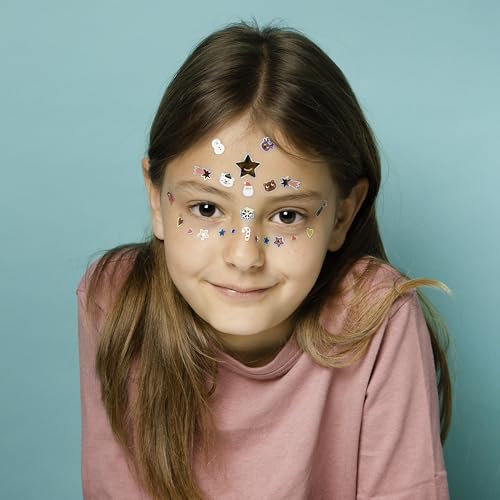 Omy Christmas Face Stickers | Enhance Your Look with 85 Festive and Repositionable Stickers | Skin-Safe and Dermatologically Tested | Add Holiday Cheer to Your Look at Any Ages