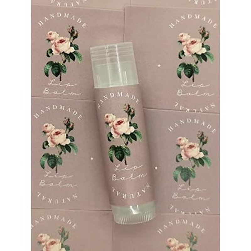 Homemade Skincare Products Adhesive Labels Stickers for Lip Balm Handcream Candle Container Tubes 20pcs (Lip Balm - Rosybrown)