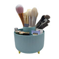 360 Rotating Makeup Brush Holder, Makeup Desk Organizer with 5 Slots Cosmetic Brushes Storage,Makeup Organizer for Vanity, Bedroom Decor, Bathroom Organizer (Blue)