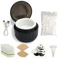 Nose Wax Kit for Men & Women, Mini Wax Heater with 100g Hard Wax Beans, USB-Powered Fast Heating for Nose & Ear Hair Removal, Facial Grooming Kit, Portable & Easy to Use (Black)