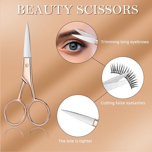 5pcs Eyelash Extension Tweezers, High Precision Lash Tweezers Scissors Set, Straight and Curved Eye Lash Tweezers for Extensions, with Storage Box