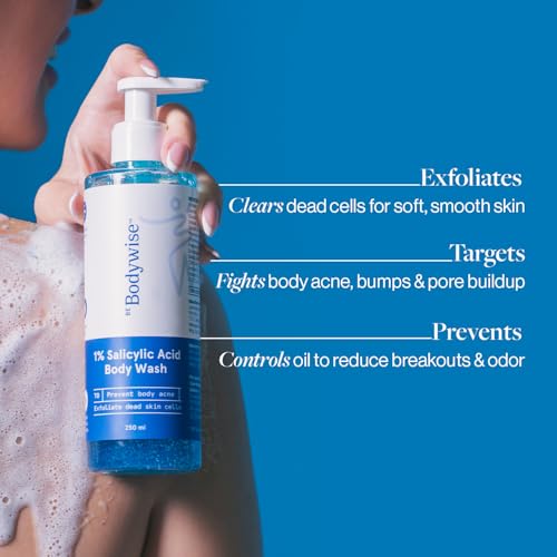 Bodywise Be Body Wash. Prevents Body Acne, Strawberry Skin. Has 1% Salicylic Acid. Deep Moisture, Fresh Scent. Paraben Free, Suphate Free. 8.45 Fl Oz