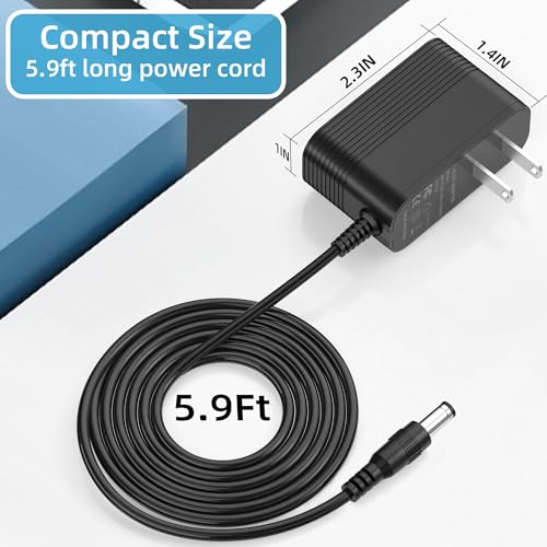 12V Charger for AeroGarden Harvest 360 Slim Elite Power Cord Compatible with AeroGarden 100690 100691 100692 100693 100694 100695 Adapter Replacement Power Supply