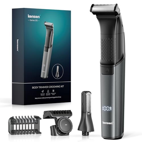 Body Hair Trimmer for Men - 2 in 1 Dual-Head Electric Shaver & Groomer, Ball Shaver with 30¡Æ Rotating Blade Adjustable Comb Mens Electric Razor IPX6 Wet & Dry for Face Groin Pubic Hair Trimmer Black