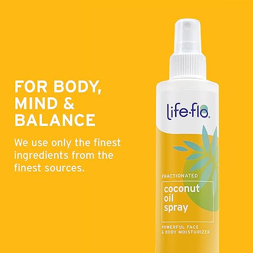 LifeFlo Fractionated Coconut Oil Spray - Liquid Coconut Oil for Skin, Hair and Nails, Lightweight Face Oil, Body Moisturizer, Cuticle Oil, Hypoallergenic, 60-Day Guarantee, Not Tested on Animals, 8oz