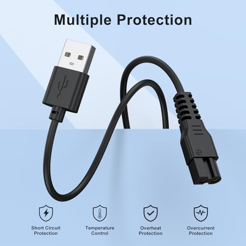 Meliya 2 Pack USB Charger for oneisall Low Noise Dog Clippers, 3.3ft Replacement Charging Cord for oneisall Dog Paw Trimmer, for SUPRENT Hair Clippers, Small Cat Grooming Clippers