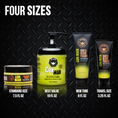 GIBS Grooming Con Man Hair & Beard Pudding, 19 Fl Oz