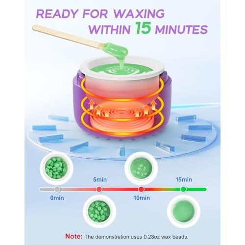 Nose Wax Kit Men, Mini Wax Warmer for Facial Hair Removal, Ear Eyebrow Waxing Kit for Women Men With 100g Beads, 10 Applicators, 10 Nose Sticks, Portable Melt Machine for Home Travel Use - Purple