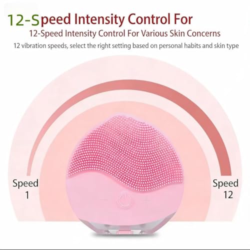 Facial Cleansing Brush | Anti Aging Face Massager | Enhances Absorption of Facial Skin Care Products | for Clean & Healthy Face Care | Simple & Easy | Waterproof (Pink)