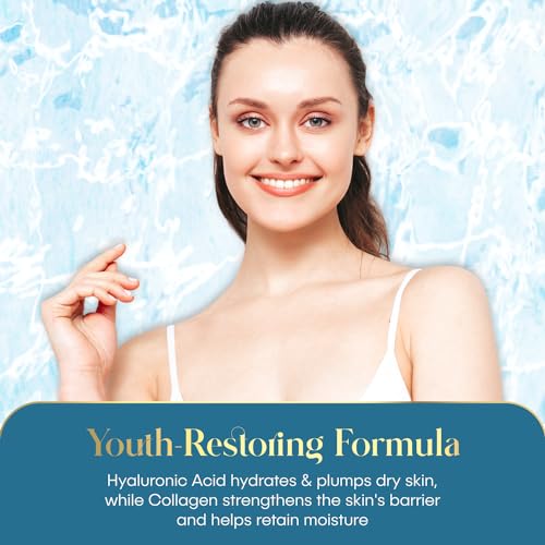 Hyaluronic Acid & Collagen Wrinkle Reducing Serum - Deep Hydration, Plumps & Smooths Skin - Dermatologist Tested, Clean Beauty, Korean Skin Care - 1.69 FL.OZ.