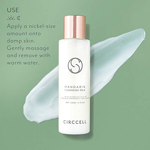 CIRCCELL Mandarin Cleansing Milk ? Hydrating & Brightening Face Cleanser with Fruit Extracts ?Anti-Aging Facial Cleanser ? Rich, Creamy Cleansing Milk Removes Makeup ? Suitable for All Skin Types