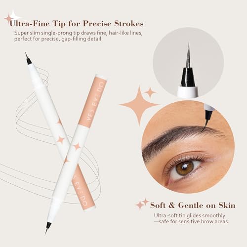 Light Grey Eyebrow Pencil for Older Women, Gray Eyebrow Pencil for Women with Ultra Fine Precision Tip, Microblading Eyebrow Pen, Hair-Like Strokes,Sweatproof YES.EYE DO (Grey Mist-Light Gray)