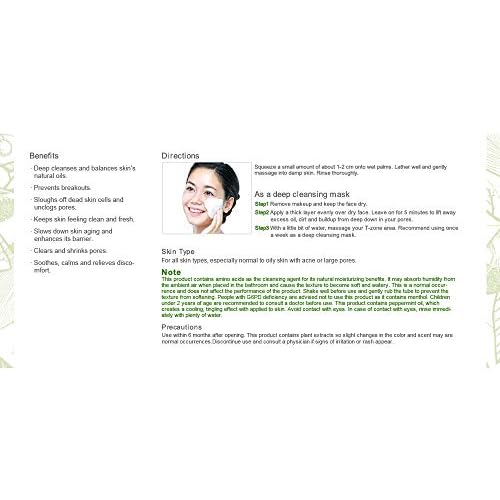 Tea Tree Purifying Kaolin Clay Mask & Facial Cleanser 2 in 1 for Exfoliating, Pore Clearing, Oil-absorbing 4.2 OZ