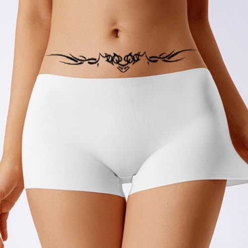 Sexy Flower Navel Tattoos 12 Sheets Long Belly Abdomen Waist Back Waterproof Temporary Tattoos Fake Body Art Stickers for Women
