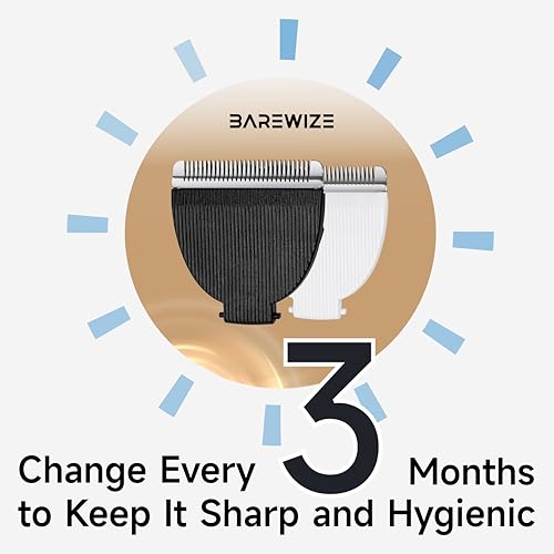 Body Hair/Pubic Hair Trimmer Replacement Blade | Safety Ceramic Blades, Rust Resistant, Compatible with T050 (1-pack, Raven)