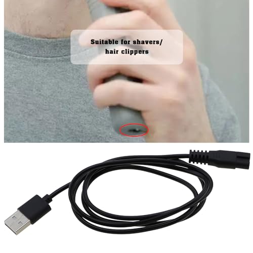 eMagTech 2Pcs 5V Shaver Trimmer USB Charger Cable Replacement Part Compatible with Brio Beardscape Hair Shaver Trimmer Power Cord and Other Shaving Tools