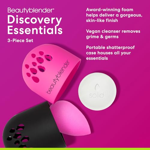Beautyblender¢ç | Discovery Kit - Makeup Sponge & Makeup Sponge Cleaner, Portable Protection Case, Professional Blending Application, Vegan & Cruelty Free, Made in the USA