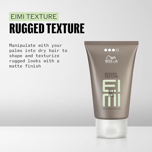 Wella Professionals EIMI Rugged Texture | Matte Texturizing Paste with Strong Hold & Definition | Hair Styling Pomade | 2.53 Fl Oz