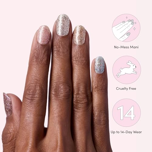 Dashing Diva Gloss Nail Strips 5-in-1 Kit - Best of Sparkles - UV Free, Chip Resistant, Long Lasting Gel Nail Stickers - Contains 110 Wraps, 5 prep Pads, 2 Files