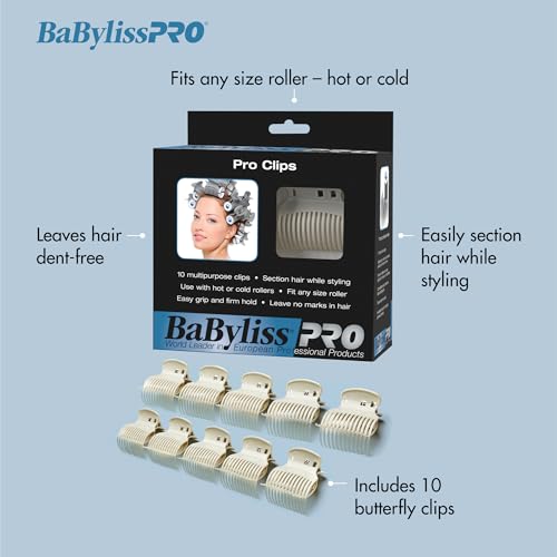 BabylissPRO Clips for Rollers, 10 Count (Pack of 1)