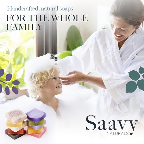 Saavy Naturals Hydrating & Purifying Mini Soap ? Plant-Based, Nourishing & Moisturizing Bar Soap Gift Set for Men & Women ? Mini Square Shaped Artisan Bar Soaps, 10 pack