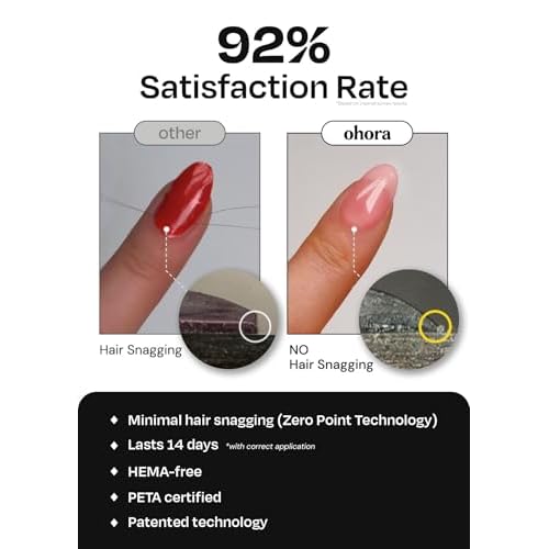 ohora Semi Cured Gel Nail Strips (N Starry Pop) - Works with Any Lamps, Salon-Quality, Long Lasting, Easy to Apply & Remove - Includes 2 Prep Pads, Nail File & Wooden Stick