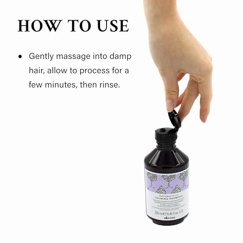 Davines Naturaltech Calming Shampoo, Soothing & Relieving for Sensitive Scalp - With Blueberry Phytoceuticals - Gentle Cleanser Reduces Itching & Redness, 8.45 Fl Oz