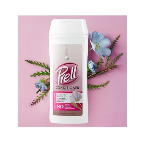 Prell Flaxseed + Keratin Color Safe Shampoo & Conditioner, Bounce & Shine for Curly Hair 13.5 fl.oz