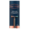 King C. Gillette Double Edge Safety Razor for Men, 5 Platinum Coated Double Edge Razor Blades, Gifts for Men