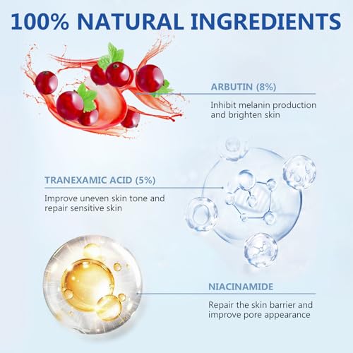 8% Arbutin & 5% Tranexamic Acid Cream - Advanced Brightening Face Moisturizer for Dark Spots & Uneven Skin Tone - Hydrating Facial Treatment for Radiant Complexion