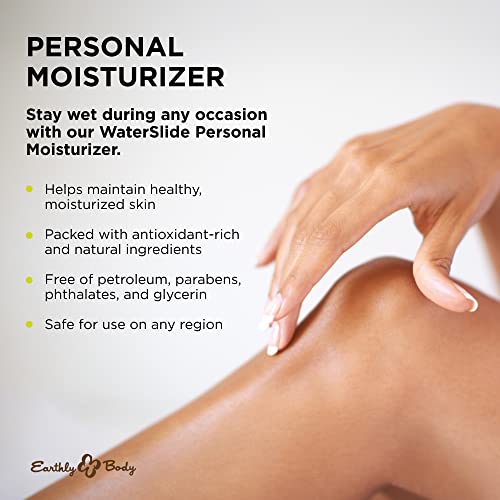 Earthly Body WaterSlide, 8 fl. oz. - Personal Moisturizer - 100% Natural, Water-Based Formula - Vegan & Cruelty Free