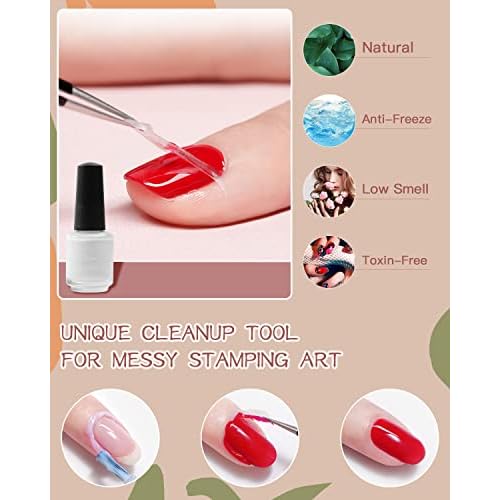 SEISSO 12 Colors Nail Stamping Polish Gels+5Pcs Stamp Print Templates+1 Peel Off Nail Tape Stamp Latex+1 Stamper with Scraper, Stamping Nail Polish Art Set Manicure Gift Collection